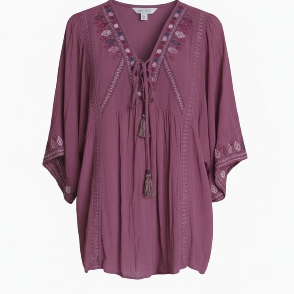 4x1 Boho Bundle Tops, Lucky Brand Multicolor Floral Blouse, See Description - Picture 2 of 16